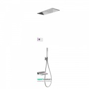 Електронна душова система прихованого монтажу Tres Shower Technology з термостатом і каскадним виливом хром/білий 09286316