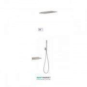 Електронна душова система прихованого монтажу Tres Shower Technology з термостатом і каскадним виливом сталь/білий 09286316AC