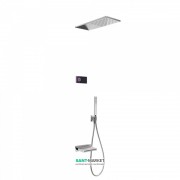 Електронна душова система прихованого монтажу Tres Shower Technology з термостатом і каскадним виливом хром/чорний 09288316