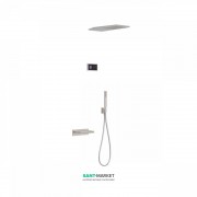 Електронна душова система прихованого монтажу Tres Shower Technology з термостатом і каскадним виливом сталь/чорний 09288316AC