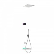 Електронна душова система прихованого монтажу Tres Shower Technology з термостатом і наповнювальним клапаном хром/чорний 09288317
