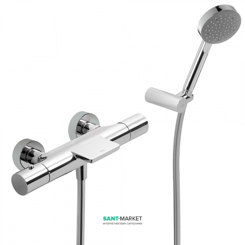 Термостат для ванной Tres Max-Tres с каскадным изливом и ручным душем хром 06117209