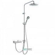 Душова стійка Tres Eco-Term термостатична з верхнім і ручним душем хром 190385