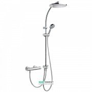 Душова стійка Tres Eco-Term термостатична з верхнім і ручним душем хром 190388