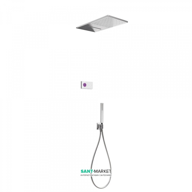 Электронная душевая система скрытого монтажа Tres Shower Technology с термостатом хром/белый 09286308
