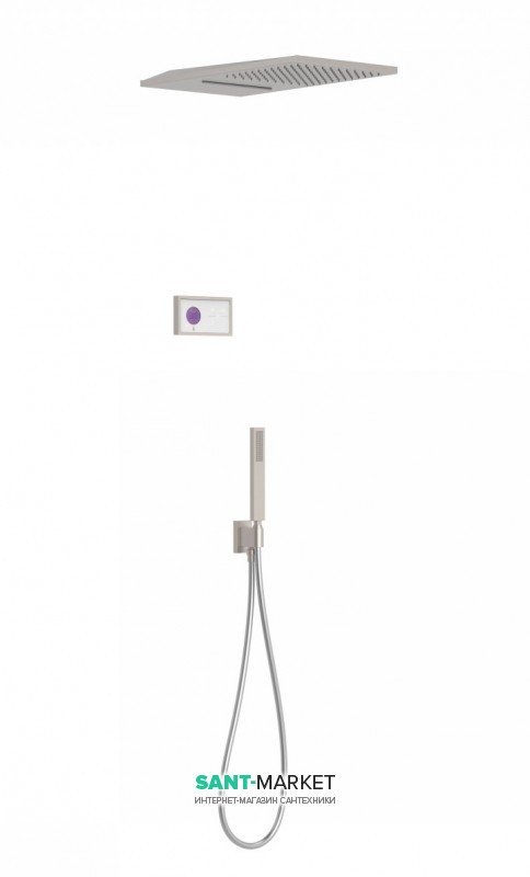 Электронная душевая система скрытого монтажа Tres Shower Technology с термостатом сталь/белый 09286308AC