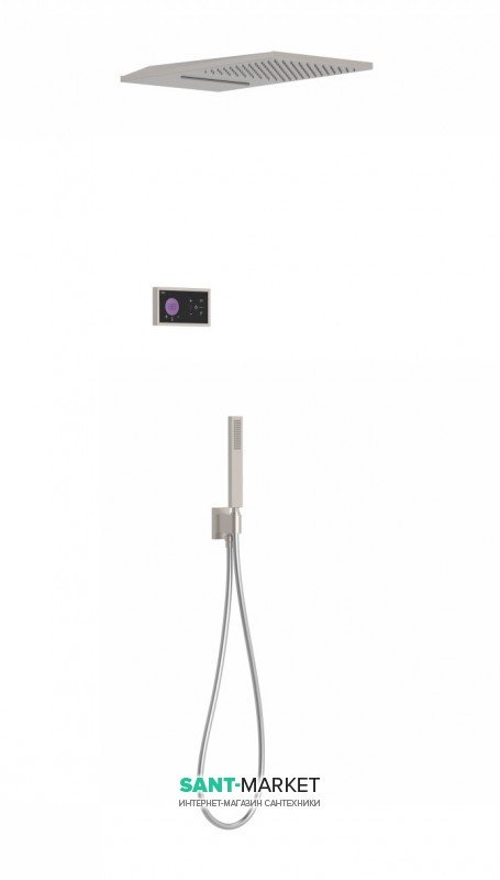 Электронная душевая система скрытого монтажа Tres Shower Technology с термостатом сталь/черный 09288308AC