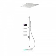 Электронная душевая система скрытого монтажа Tres Shower Technology с термостатом и боковыми форсунками хром/черный 09288309