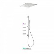 Электронная душевая система скрытого монтажа Tres Shower Technology с термостатом и боковыми форсунками хром/белый 09286311