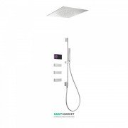 Электронная душевая система скрытого монтажа Tres Shower Technology с термостатом и боковыми форсунками хром/черный 09288311