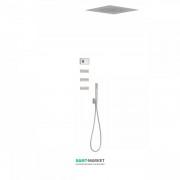 Электронная душевая система скрытого монтажа Tres Shower Technology с термостатом и боковыми форсунками сталь/белый 09286312AC