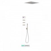 Электронная душевая система скрытого монтажа Tres Shower Technology с термостатом и боковыми форсунками сталь/белый 09286312AC