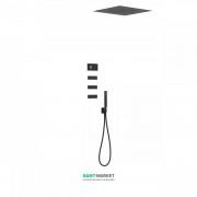 Электронная душевая система скрытого монтажа Tres Shower Technology с термостатом и боковыми форсунками черный матовый/черный 09288312NM