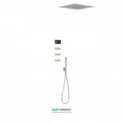 Электронная душевая система скрытого монтажа Tres Shower Technology с термостатом и боковыми форсунками сталь/черный 09288312AC