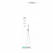 Электронная душевая система скрытого монтажа Tres Shower Technology с термостатом и боковыми форсунками белый матовый/белый 09286313BM