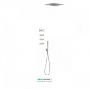 Электронная душевая система скрытого монтажа Tres Shower Technology с термостатом и боковыми форсунками сталь/белый 09286313AC