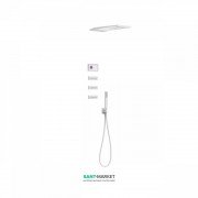 Електронна душова система прихованого монтажу Tres Shower Technology з термостатом і бічними форсунками білий матовий/білий 09286314BM
