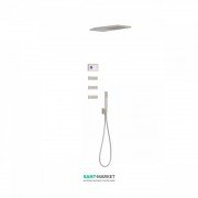 Электронная душевая система скрытого монтажа Tres Shower Technology с термостатом и боковыми форсунками сталь/белый 09286314AC
