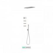 Електронна душова система прихованого монтажу Tres Shower Technology з термостатом і бічними форсунками сталь/білий 09286314AC