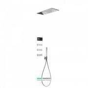 Электронная душевая система скрытого монтажа Tres Shower Technology с термостатом и боковыми форсунками хром/черный 09288314