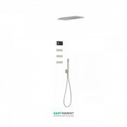 Электронная душевая система скрытого монтажа Tres Shower Technology с термостатом и боковыми форсунками сталь/черный 09288314AC