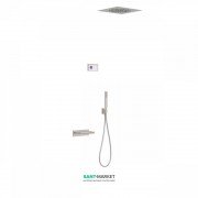 Электронная душевая система скрытого монтажа Tres Shower Technology с термостатом и каскадным изливом сталь/белый 09286315AC