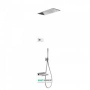 Электронная душевая система скрытого монтажа Tres Shower Technology с термостатом и каскадным изливом хром/белый 09286316