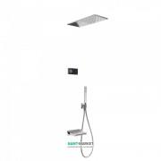 Электронная душевая система скрытого монтажа Tres Shower Technology с термостатом и каскадным изливом хром/черный 09288316