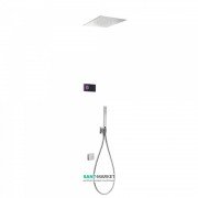 Електронна душова система прихованого монтажу Tres Shower Technology з термостатом і наповнювальним клапаном хром/чорний 09288317