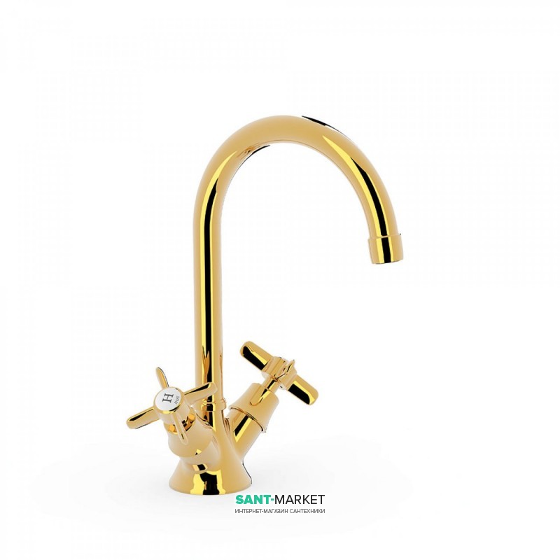Змішувач для раковини Tres Tres-Clasic color двухвентильний золото 24210901OR