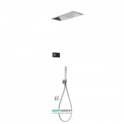 Електронна душова система прихованого монтажу Tres Shower Technology з термостатом і наповнювальним клапаном хром/чорний 09288318