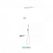 Електронна душова система прихованого монтажу Tres Shower Technology з термостатом і каскадним виливом білий матовий/білий 09286319BM