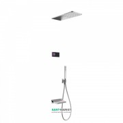 Електронна душова система прихованого монтажу Tres Shower Technology з термостатом і каскадним виливом хром/чорний 09288319