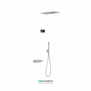 Електронна душова система прихованого монтажу Tres Shower Technology з термостатом і каскадним виливом сталь/чорний 09288319AC