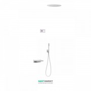 Електронна душова система прихованого монтажу Tres Shower Technology з термостатом і каскадним виливом білий матовий/білий 09286320BM