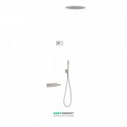 Електронна душова система прихованого монтажу Tres Shower Technology з термостатом і каскадним виливом сталь/білий 09286320AC