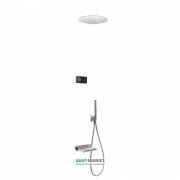 Електронна душова система прихованого монтажу Tres Shower Technology з термостатом і каскадним виливом хром/чорний 09288320