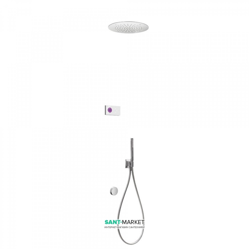 Електронна душова система прихованого монтажу Tres Shower Technology з термостатом хром/білий 09286322