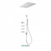 Електронна душова система прихованого монтажу Tres Shower Technology хромотерапія з термостатом хром/білий 09286401