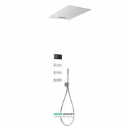 Електронна душова система прихованого монтажу Tres Shower Technology хромотерапія з термостатом хром/чорний 09288402