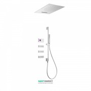 Електронна душова система прихованого монтажу Tres Shower Technology з термостатом і штангою хром/білий 09286403