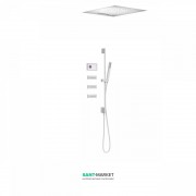 Електронна душова система прихованого монтажу Tres Shower Technology з термостатом і штангою білий матовий/білий 09286403BM