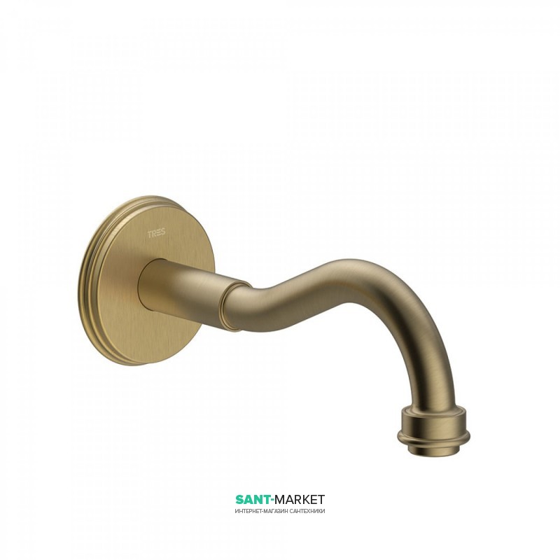 Вилив для змішувача Tres Tres-Clasic настінний 210 мм зістарена латунь матова 24217301LM