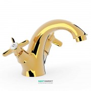 Смеситель для раковины Tres Tres-Clasic color двухвентильный золото 24210201OR