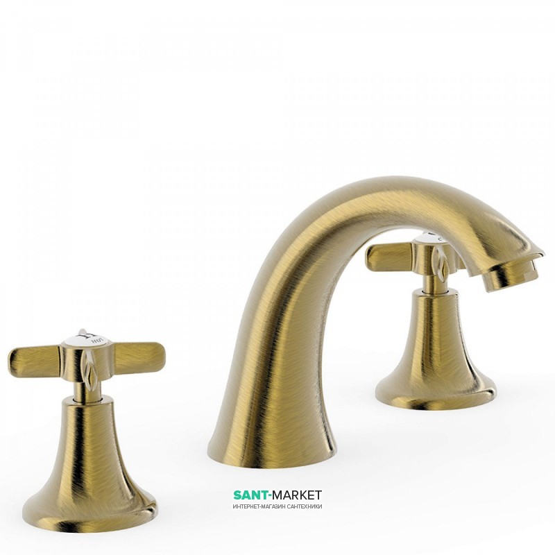 Смеситель для раковины Tres Tres-Clasic color двухвентильный состаренная латунь 24210601LV