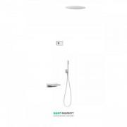 Электронная душевая система скрытого монтажа Tres Shower Technology с термостатом и каскадным изливом белый матовый/белый 09286320BM