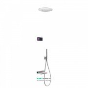 Електронна душова система прихованого монтажу Tres Shower Technology з термостатом і каскадним виливом хром/чорний 09288320