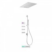 Электронная душевая система скрытого монтажа Tres Shower Technology хромотерапия с термостатом хром/белый 09286401