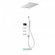 Электронная душевая система скрытого монтажа Tres Shower Technology хромотерапия с термостатом хром/черный 09288401