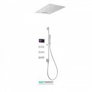 Электронная душевая система скрытого монтажа Tres Shower Technology хромотерапия с термостатом хром/черный 09288401
